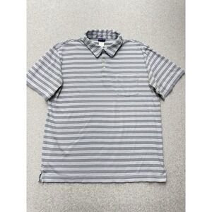 Patagonia Shirt Mens Medium Gray Stripe Organic Cotton Sustainable Pullover Golf